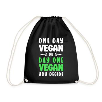 Inspirierendes veganes Angebot für Veganer - Turnbeutel - Schwarz - Vorne