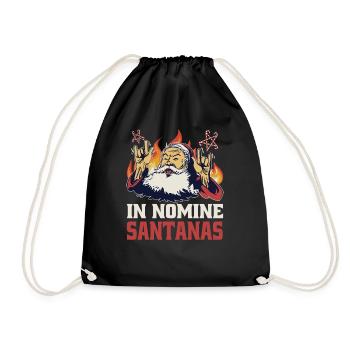Satanic Santa Funny Metal Christmas - Drawstring Bag - black - Front