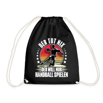 Handball Handballer - Turnbeutel - Schwarz - Vorne