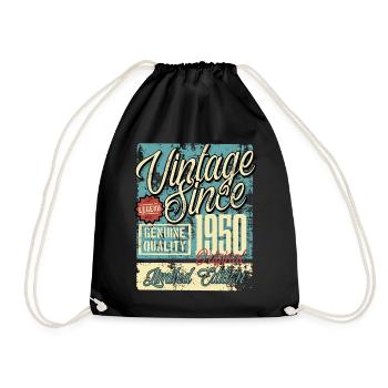1950 Birthday vintage retro legend - Drawstring Bag - black - Front