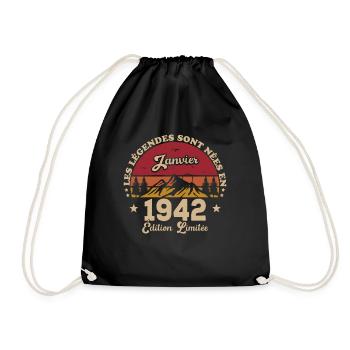 Les Légendes Sont Nées En Janvier 1942 - Sac de sport léger - noir - Devant