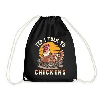 Funny Chicken Farmer Humor Chicken Whisperer - Drawstring Bag - black - Front