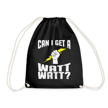 Électricien wat wat - T-shirt électricien - Sac de sport léger - noir - Devant