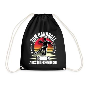 Handball Handballer - Turnbeutel - Schwarz - Vorne