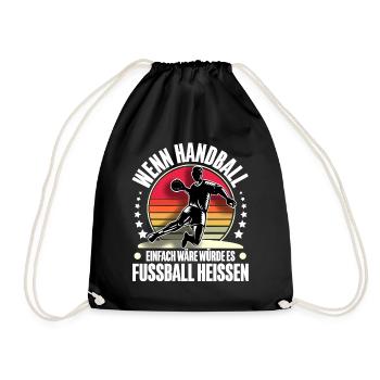 Handball Handballer - Turnbeutel - Schwarz - Vorne