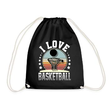 Basketball Basketballer - Turnbeutel - Schwarz - Vorne