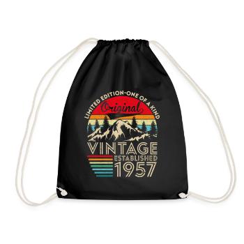 Original Vintage Établi En 1957 Anniversaire - Sac de sport léger - noir - Devant
