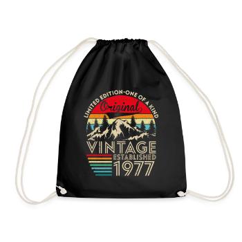 Original Vintage Établi En 1977 Anniversaire - Sac de sport léger - noir - Devant