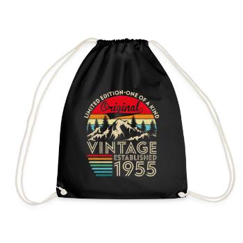 Original vintage established in 1955 anniversary - Drawstring Bag - black - Front