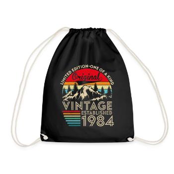 Original vintage established in 1984 anniversary - Drawstring Bag - black - Front