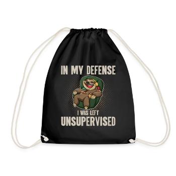Sloth Pizza Chicken Chill - Drawstring Bag - black - Front