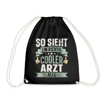 Arzt - Turnbeutel - Schwarz - Vorne