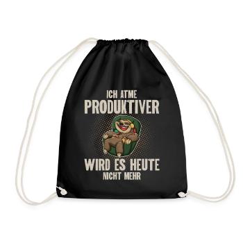 Ich Atme Produktiver Wird Es Heute Nicht - Turnbeutel - Schwarz - Vorne