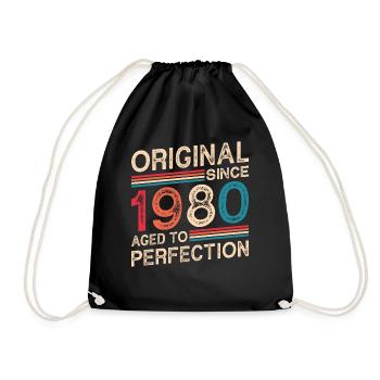 Original since 1980 aged to perfection - Drawstring Bag - black - Front