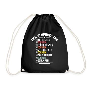 Funny Gamer Gaming Clothing Gift Der Perfekte Tag - Turnbeutel - Schwarz - Vorne