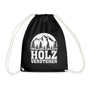 Holzversteher Chainsaw Retro Forest Woodworker - Turnbeutel - Schwarz - Vorne
