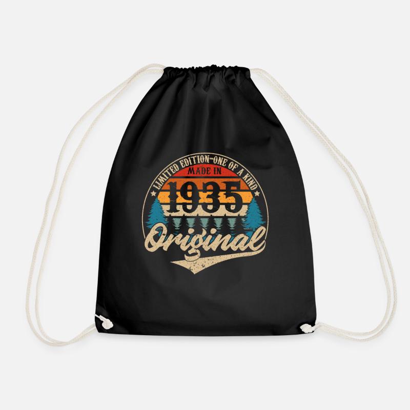Vintage Geburtstag Geschenkidee Original 1935 - Turnbeutel - Schwarz
