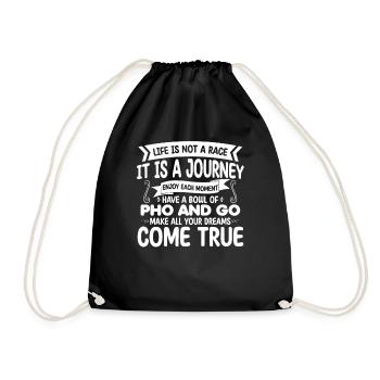 Pho Vietnamese Food Southeast Asia Gift - Drawstring Bag - black - Front