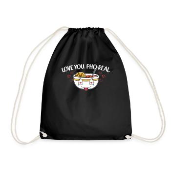 Love You Pho Real Ramen Vietnam Noodle Soup - Drawstring Bag - black - Front