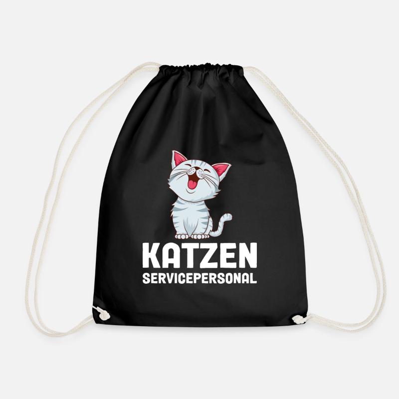 Katzen Servicepersonal - Turnbeutel - Schwarz