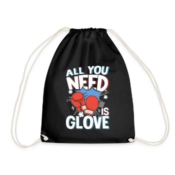 All You Need Is Glove für einen Boxer und Box - Turnbeutel - Schwarz - Vorne