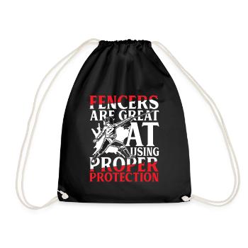 Fencers Are Great At Using Proper Protection - Turnbeutel - Schwarz - Vorne