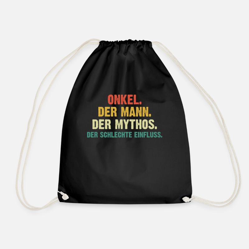 Onkel Der Mann Der Mythos - Turnbeutel - Schwarz