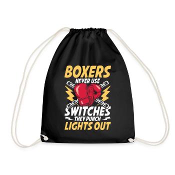 Boxers Never Use Switches They Punch Lights Out - Turnbeutel - Schwarz - Vorne