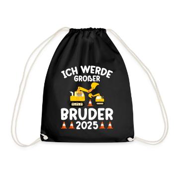 Ich Werde Großer Bruder 2025 - Turnbeutel - Schwarz - Vorne