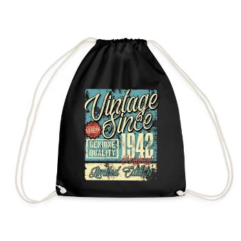 1942 Birthday vintage retro legend - Drawstring Bag - black - Front