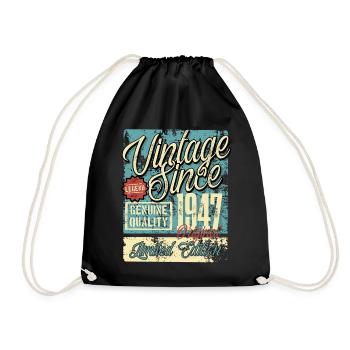 1947 Birthday vintage Retro Legend - Drawstring Bag - black - Front