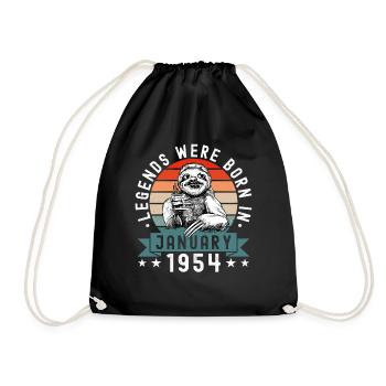 Legends Were Born In January 1954 Sloth Sloth - Drawstring Bag - black - Front
