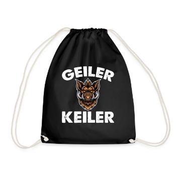 Geiler Wild Boar Hunter Hunting Forest - Turnbeutel - Schwarz - Vorne