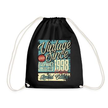 1998 Birthday vintage retro legend - Drawstring Bag - black - Front