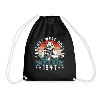 Les légendes sont nées en février 1947 Paresseux paresseux - Sac de sport léger - noir - Devant