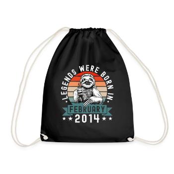 Legends Were Born In February 2014 Sloth Sloth - Drawstring Bag - black - Front