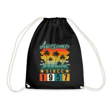 1957 Anniversaire Naissance Année de naissance millésime - Sac de sport léger - noir - Devant