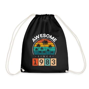 1983 Anniversaire Né Année de naissance millésime - Sac de sport léger - noir - Devant