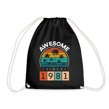 1981 Anniversaire Naissance Année de naissance millésime - Sac de sport léger - noir - Devant