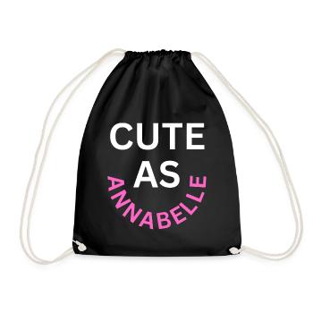 Cute as Annabelle Name - Drawstring Bag - black - Front
