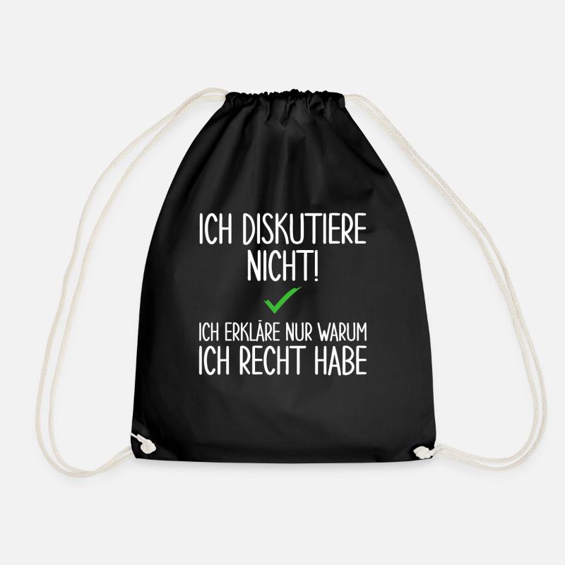 Ich Diskutiere Nicht - Turnbeutel - Schwarz