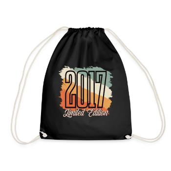 2017 Année de naissance Anniversaire Année de construction Vintage Rétro - Sac de sport léger - noir - Devant