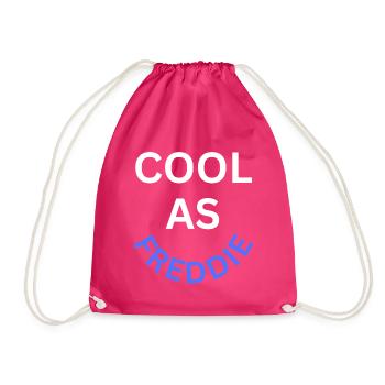 Cool as Freddie Name - Drawstring Bag - fuchsia - Front