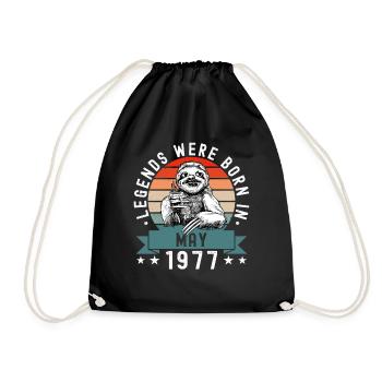 Legends Were Born In May 1977 Sloth Sloth - Drawstring Bag - black - Front