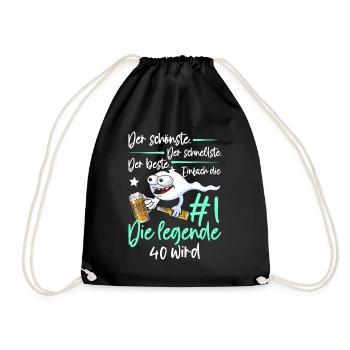 40th Birthday 40 Years Women's Men's Saying Funny - Turnbeutel - Schwarz - Vorne