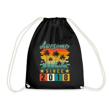 2018 Anniversaire Naissance Année de naissance Millésime - Sac de sport léger - noir - Devant