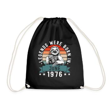 Legends Were Born In June 1976 Sloth Sloth - Drawstring Bag - black - Front
