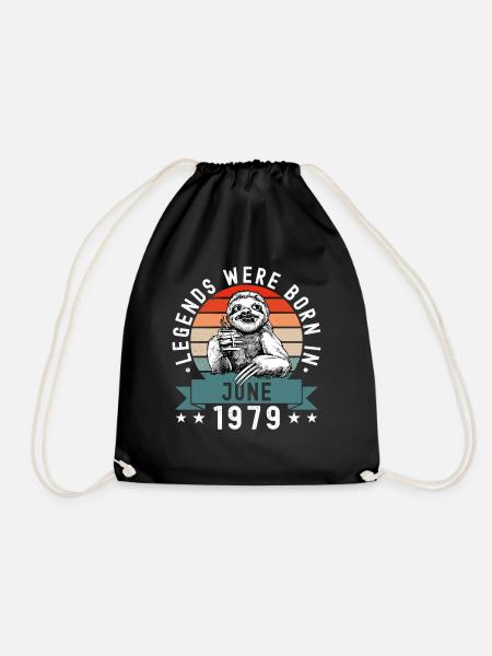 Legends Were Born In June 1979 Sloth Sloth - Drawstring Bag - black