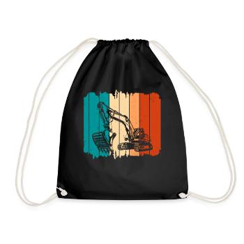 Excavator - Drawstring Bag - black - Front