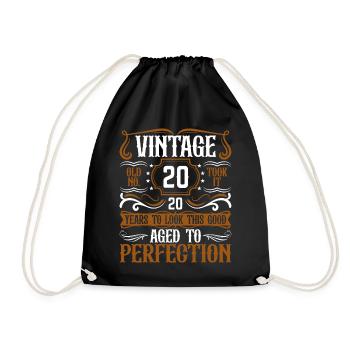 20e anniversaire Vintage Rétro - Sac de sport léger - noir - Devant